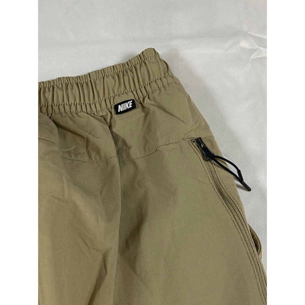 Nike Mens XL Woven Sportswear Pants Tan Khaki Elastic Waist Zip Pocket Futura - Picture 5 of 13